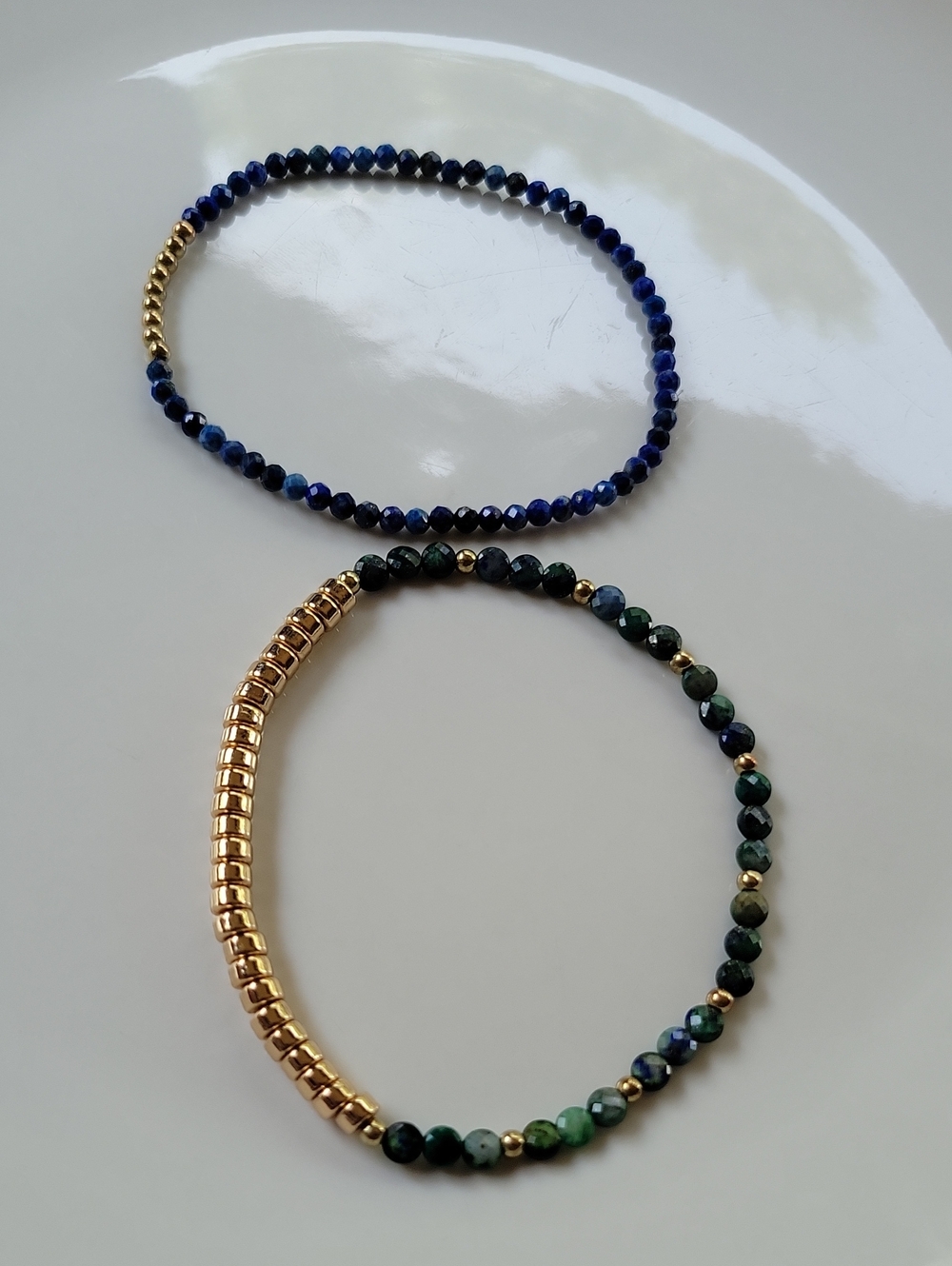 Faceted Lapiz Bracelet Set